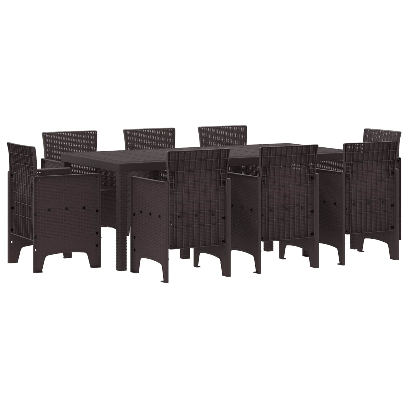 Garten Essgruppe 9 pcs Braun Polypropylen