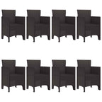 Garten Essgruppe 9 pcs Braun Polypropylen