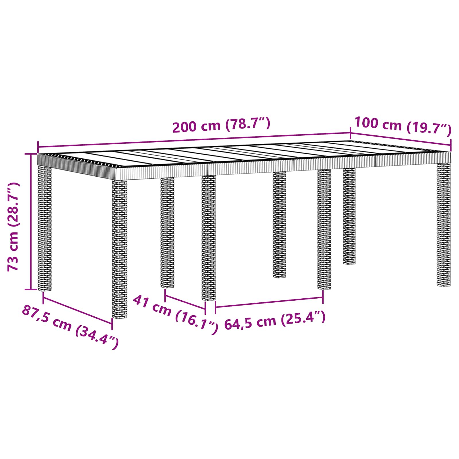 Garten Essgruppe 9 pcs Braun Polypropylen