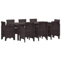 Garten Essgruppe 9 pcs Braun Polypropylen