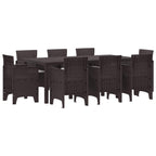 Garten Essgruppe 9 pcs Braun Polypropylen