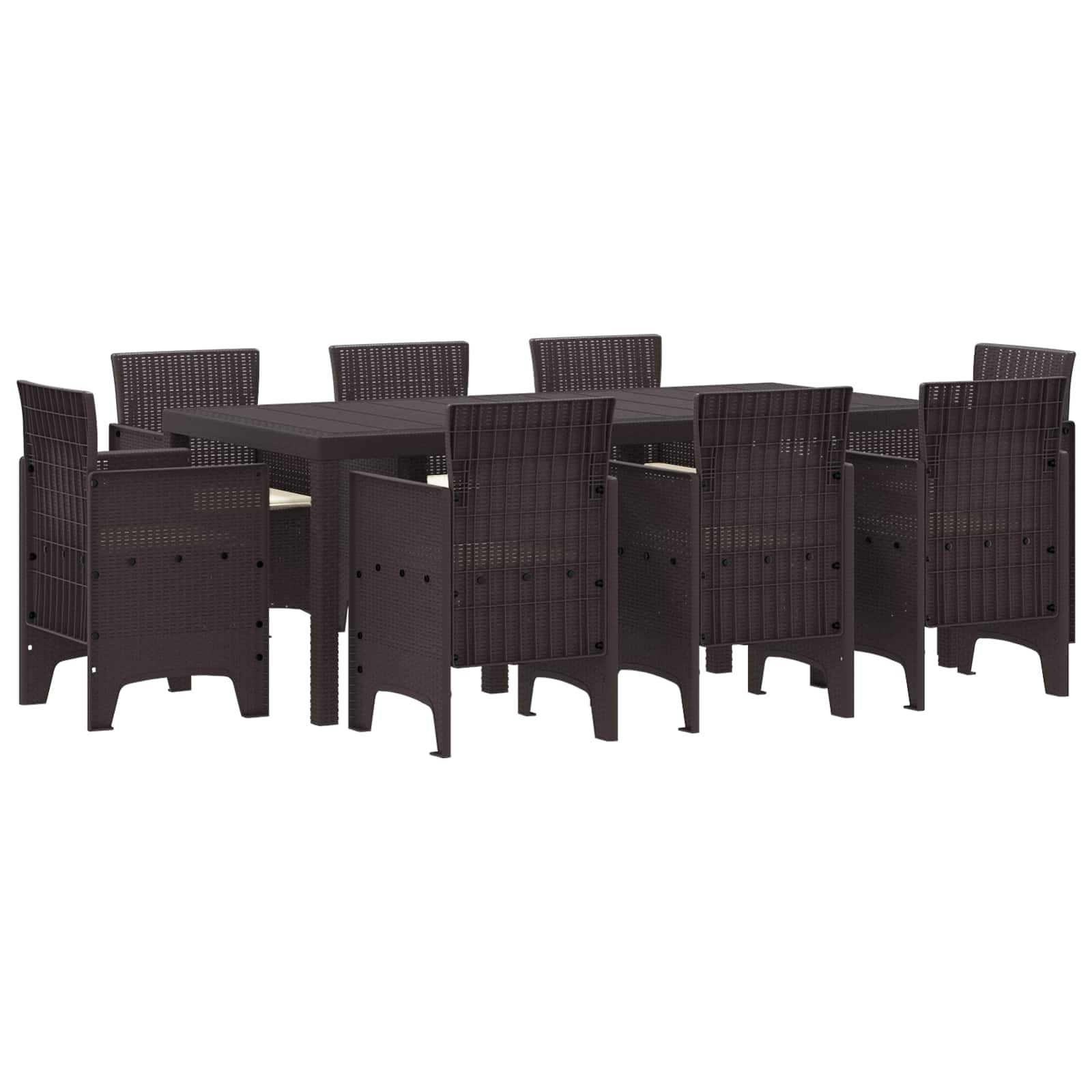 Garten Essgruppe 9 pcs Braun Polypropylen