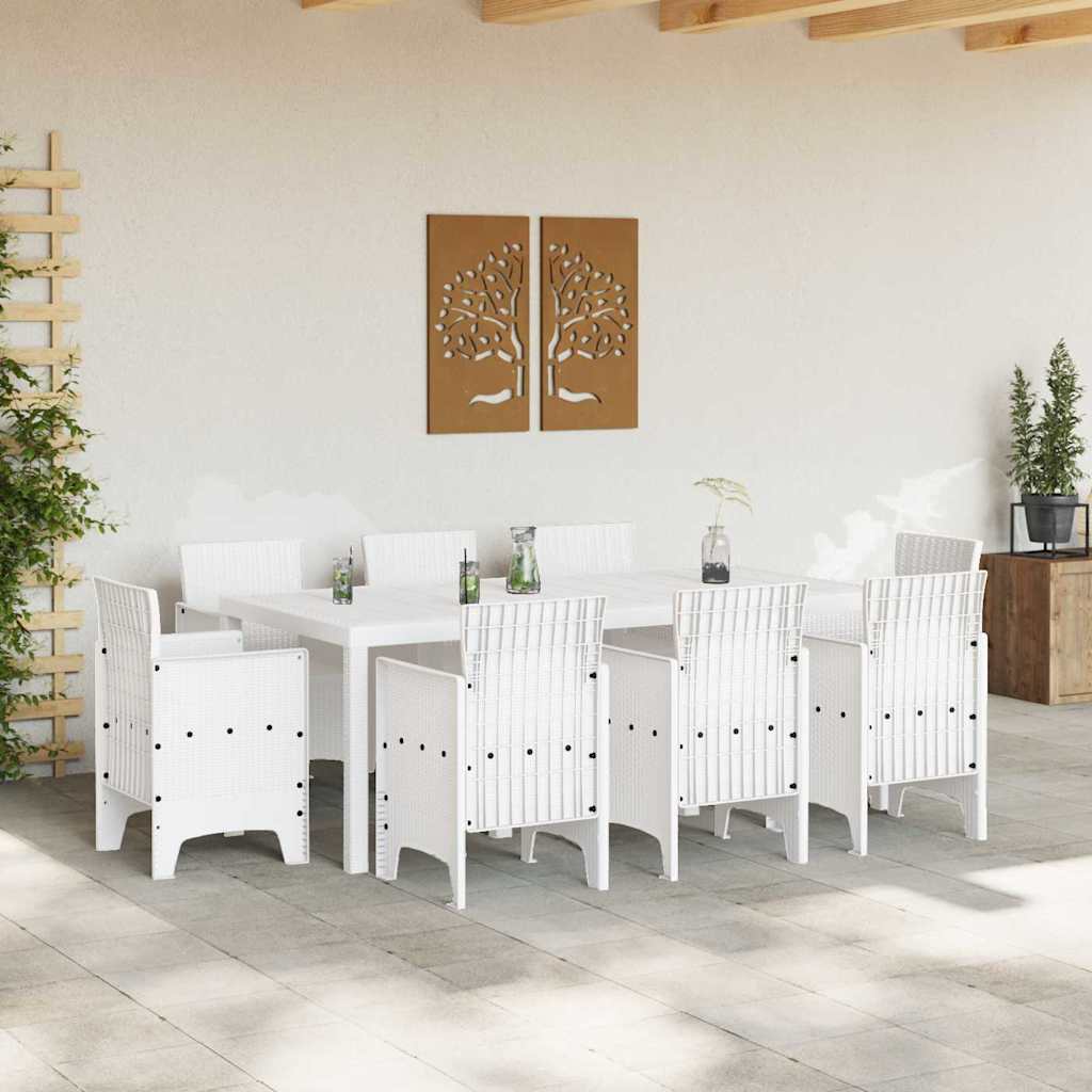 Garten Essgruppe 9 pcs Weiß Polypropylen