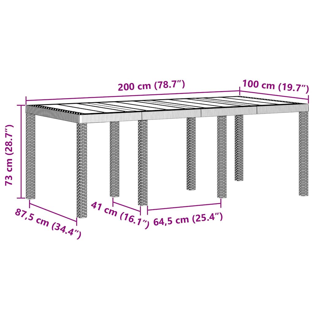 Garten Essgruppe 9 pcs Weiß Polypropylen