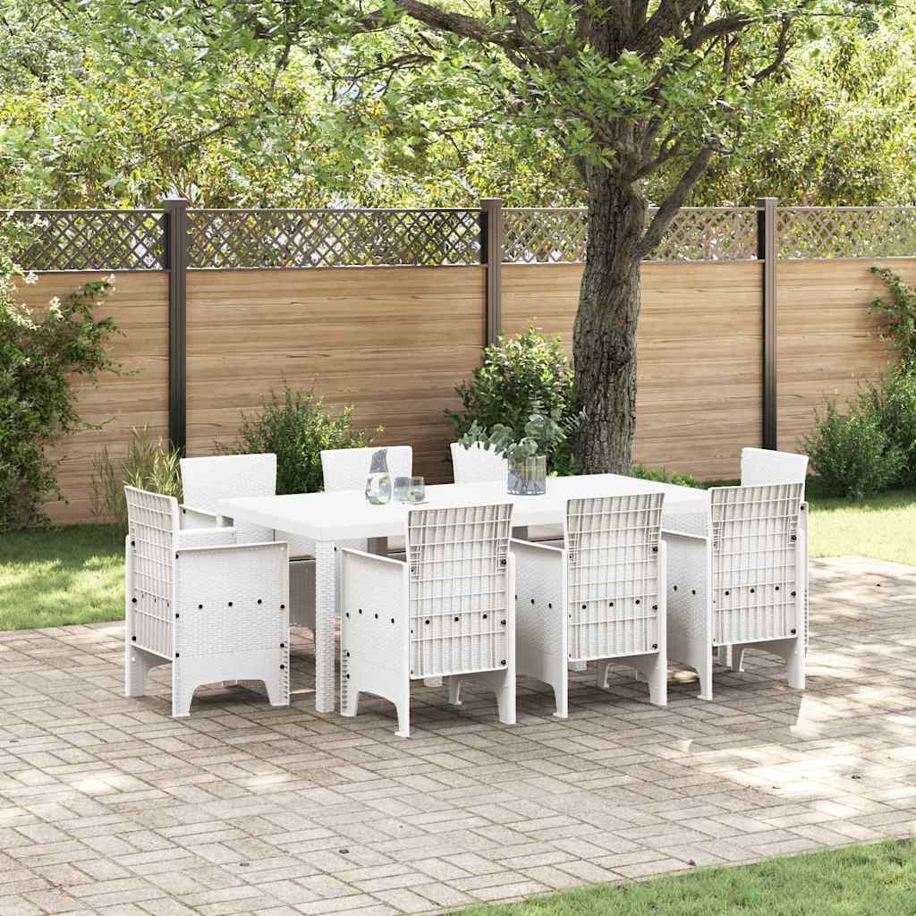 Garten Essgruppe 9 pcs Weiß Polypropylen