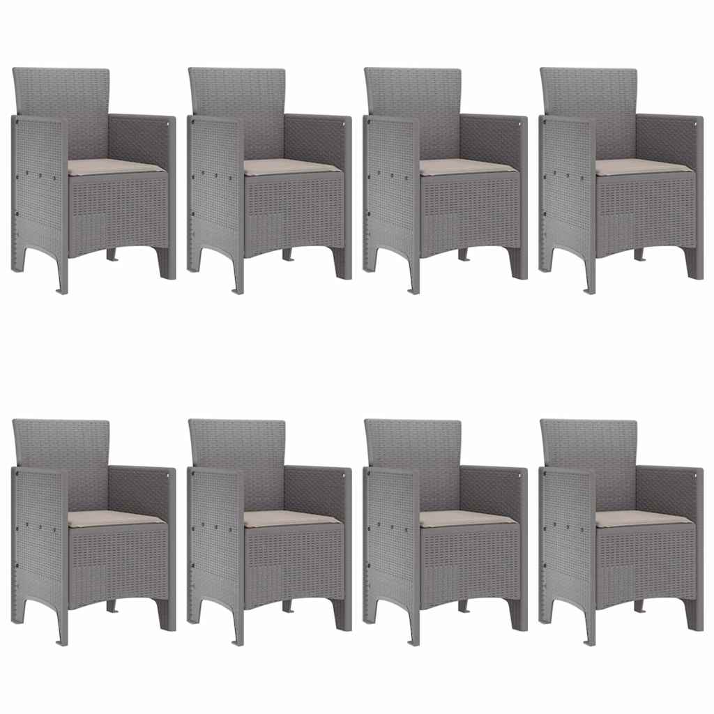 Garten Essgruppe 9 pcs Hellgrau Polypropylen