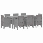 Garten Essgruppe 9 pcs Hellgrau Polypropylen