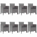 Garten Essgruppe 9 pcs Hellgrau Polypropylen