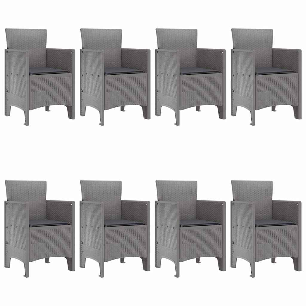 Garten Essgruppe 9 pcs Hellgrau Polypropylen
