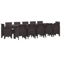 Garten Essgruppe mit Kissen 13 pcs Braun Rattan