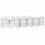 Garten Essgruppe 13 pcs Weiß Synthetisches Rattan und Metall