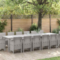 Garten Essgruppe 15 pcs Hellgrau Polt Rattan
