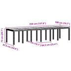 Garten Essgruppe 15 pcs Hellgrau Polt Rattan