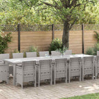 Garten Essgruppe 15 pcs Hellgrau Polt Rattan