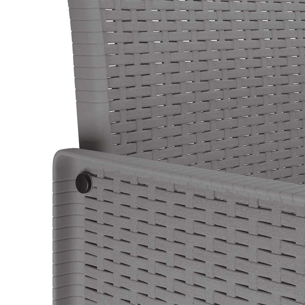 Garten Essgruppe 15 pcs Hellgrau Polt Rattan
