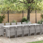 Garten Essgruppe 15 pcs Hellgrau Polt Rattan