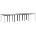 Garten Essgruppe 15 pcs Hellgrau Polt Rattan