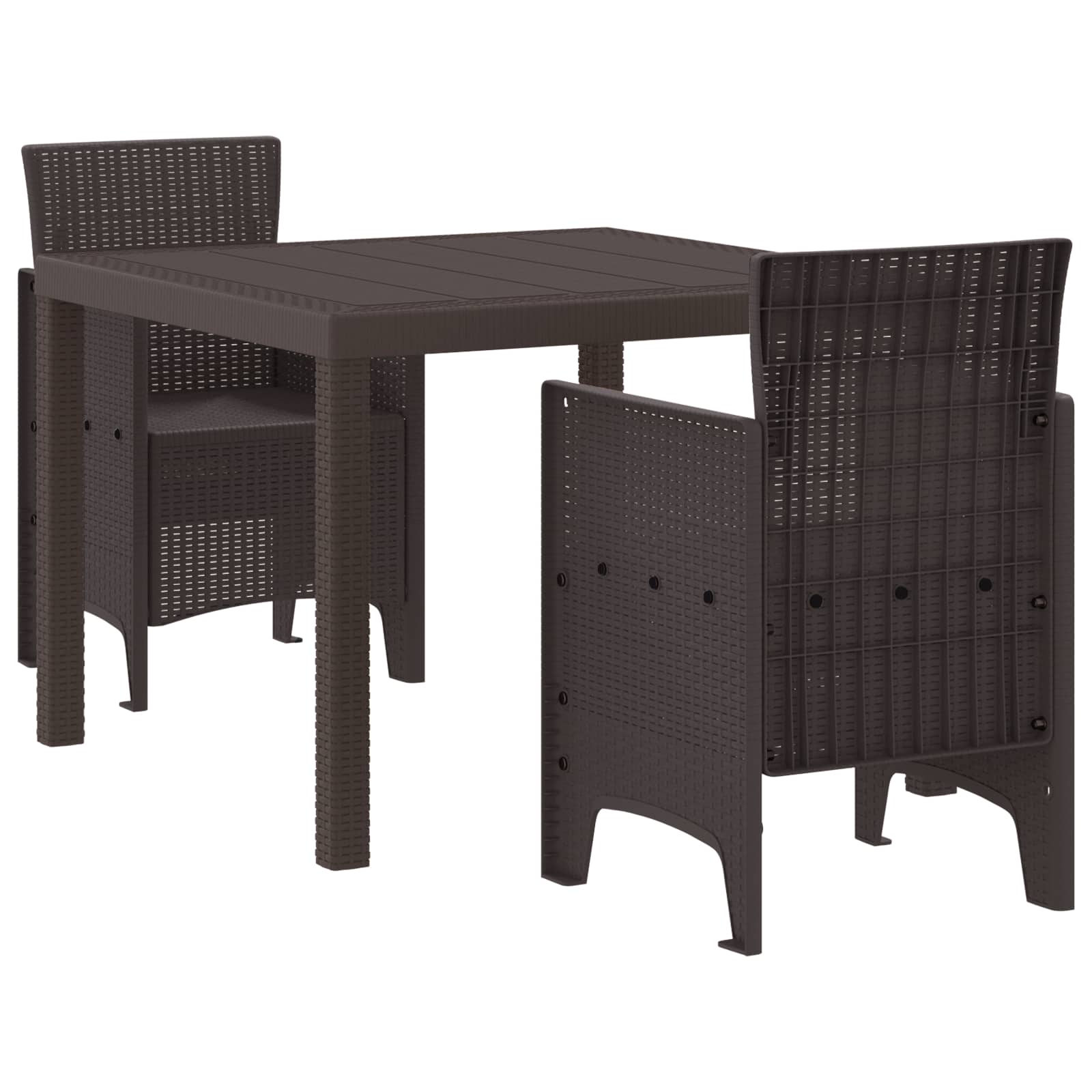 Garten Essgruppe 3 pcs Braun Polypropylen