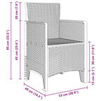 Garten Essgruppe 3 pcs Braun Polypropylen