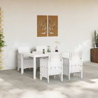 Garten Essgruppe 5 pcs Weiß Polt Rattan