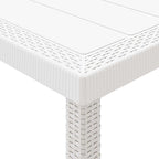 Garten Essgruppe 5 pcs Weiß Polt Rattan
