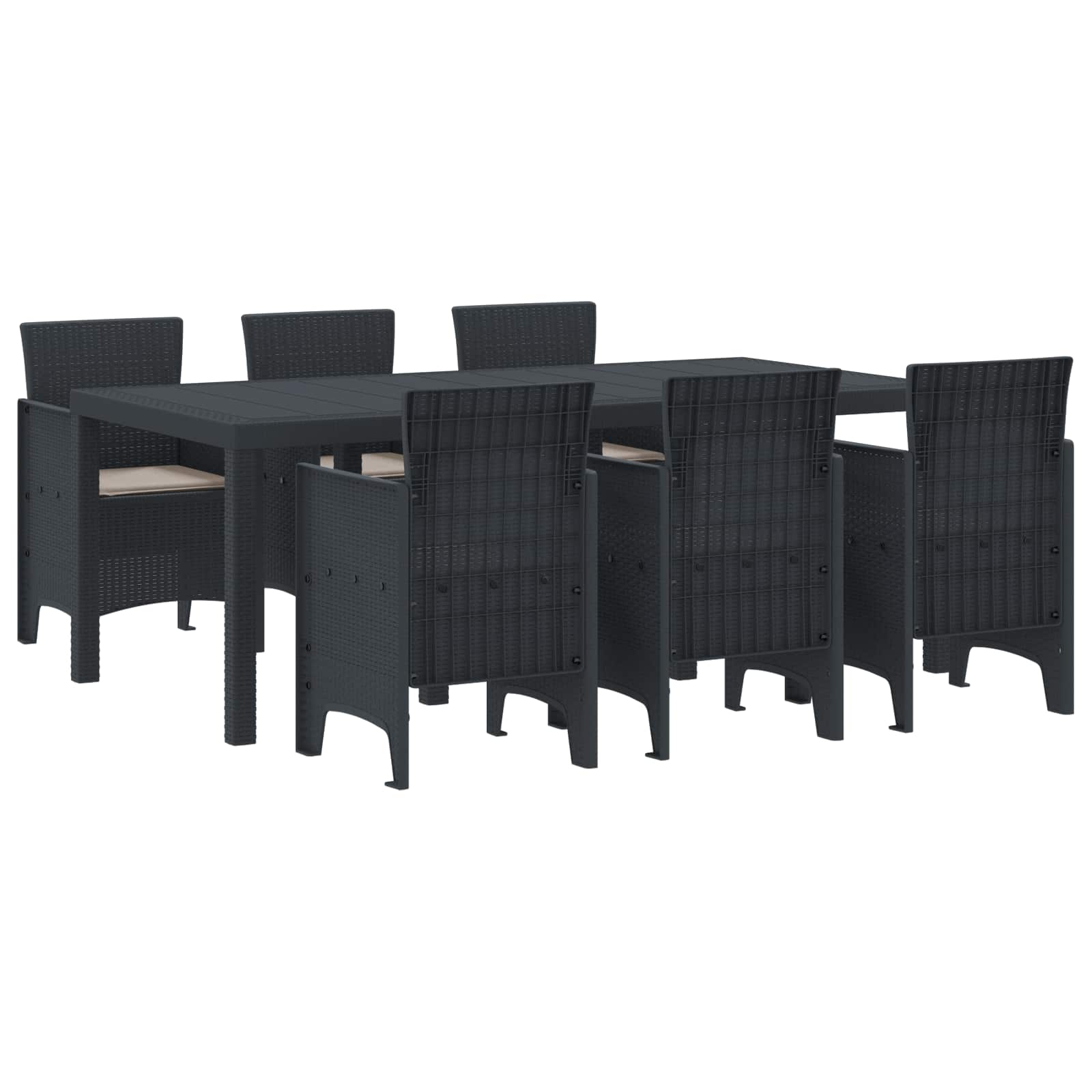 Garten Essgruppe 7 pcs Anthrazit Polypropylen
