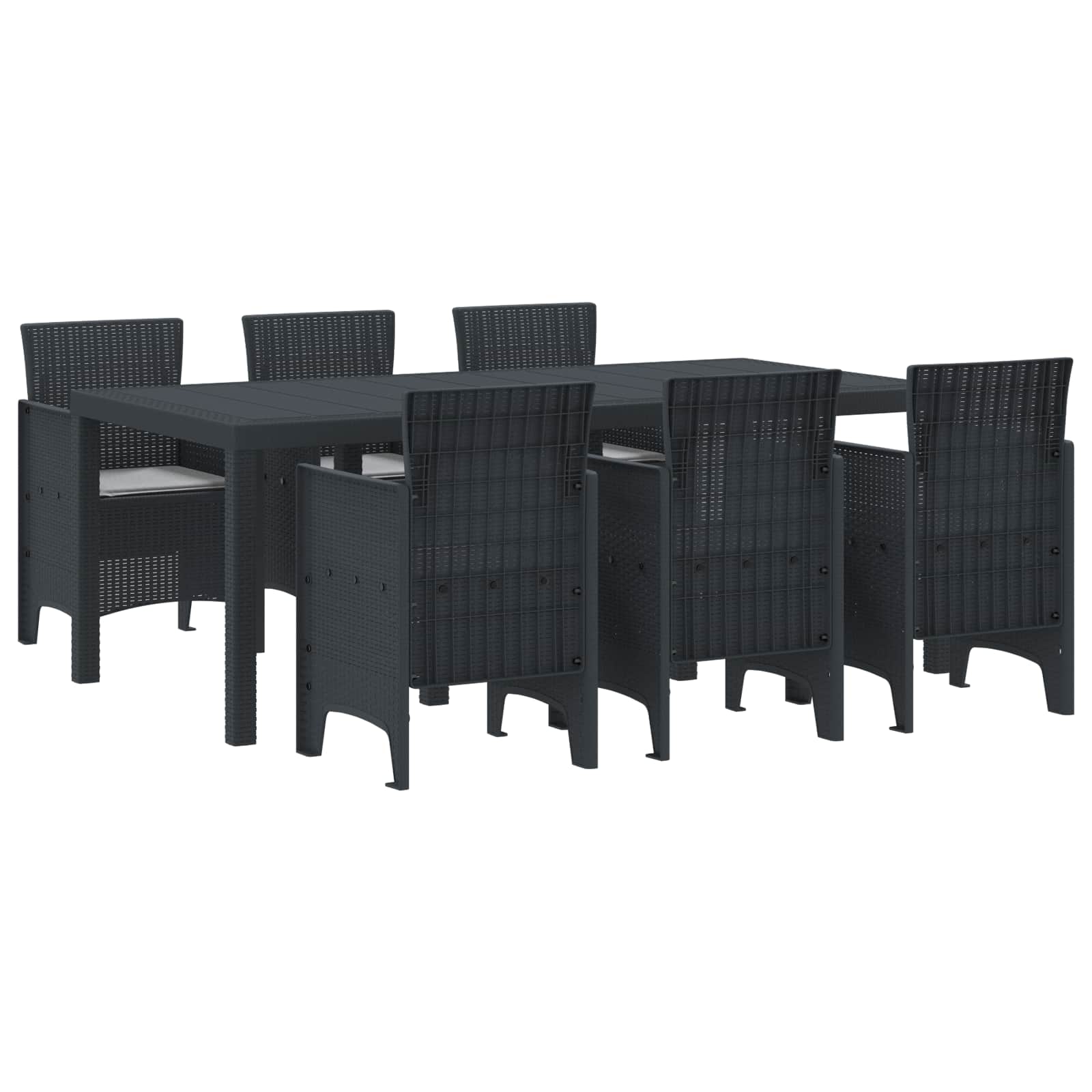 Garten Essgruppe 7 pcs Anthrazit Polypropylen