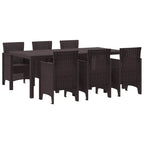 Garten Essgruppe 7 pcs Braun Polypropylen