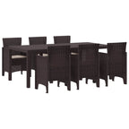 Garten Essgruppe 7 pcs Braun Polypropylen