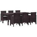 Garten Essgruppe 7 pcs Braun Polypropylen