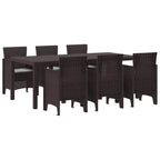 Garten Essgruppe 7 pcs Braun Polypropylen