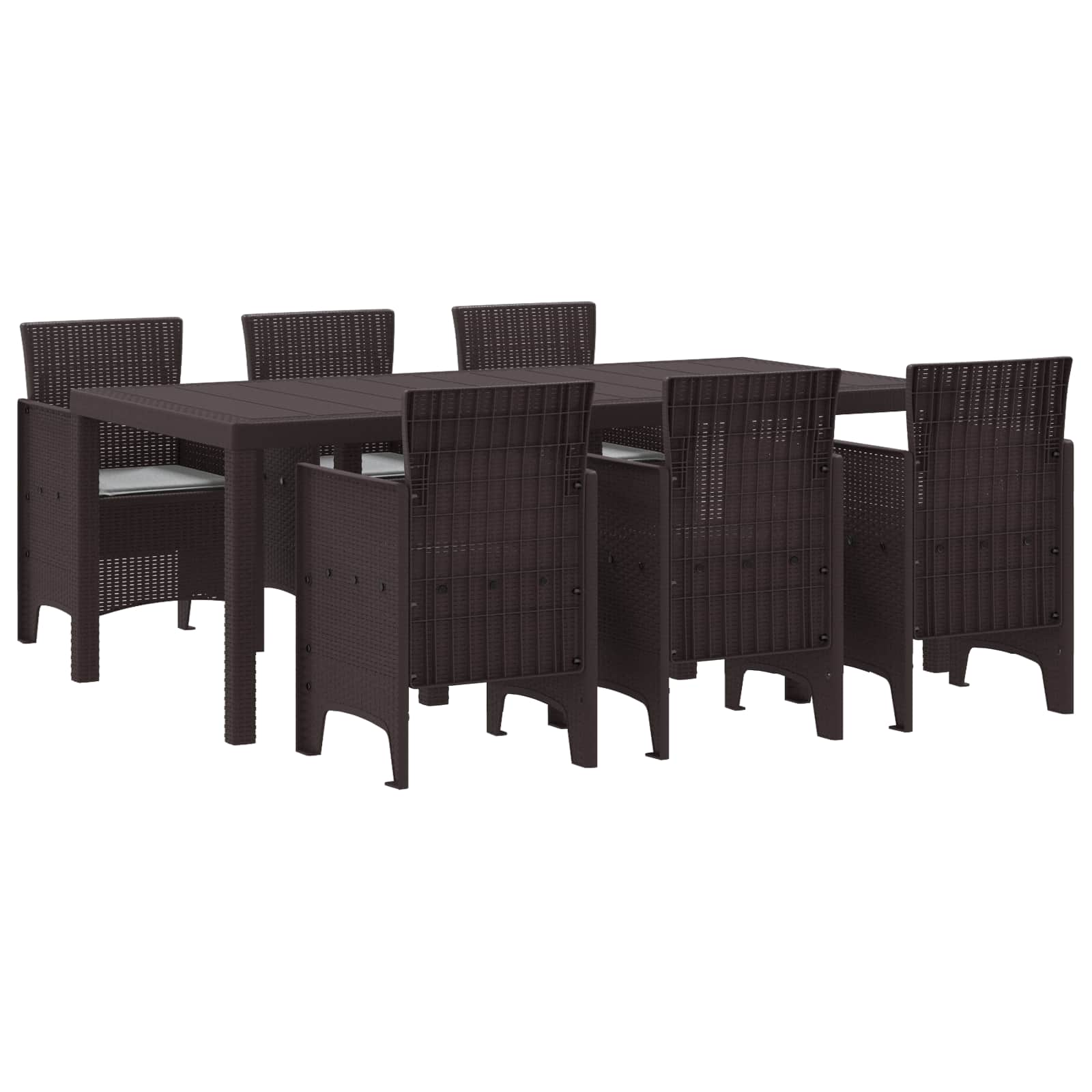 Garten Essgruppe 7 pcs Braun Polypropylen