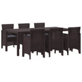Garten Essgruppe 7 pcs Braun Polypropylen