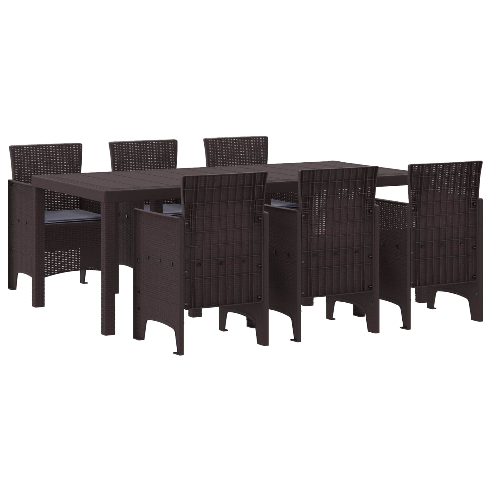 Garten Essgruppe 7 pcs Braun Polypropylen