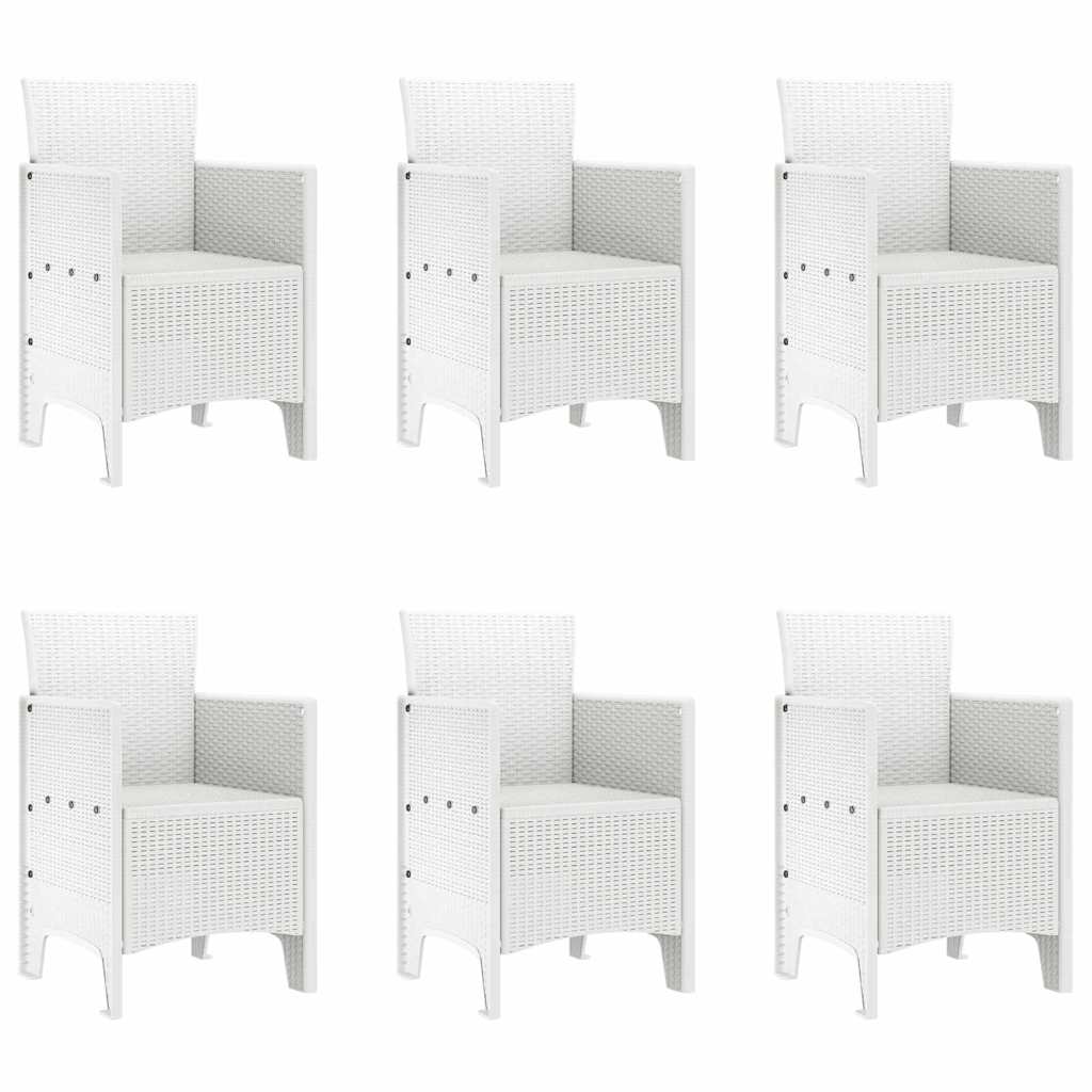 Garten Essgruppe 7 pcs Weiß Polypropylen