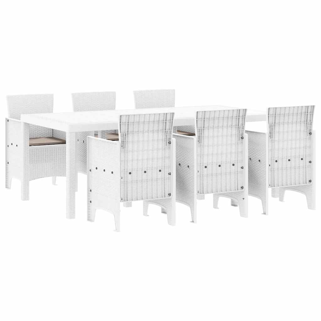 Garten Essgruppe 7 pcs Weiß Polypropylen