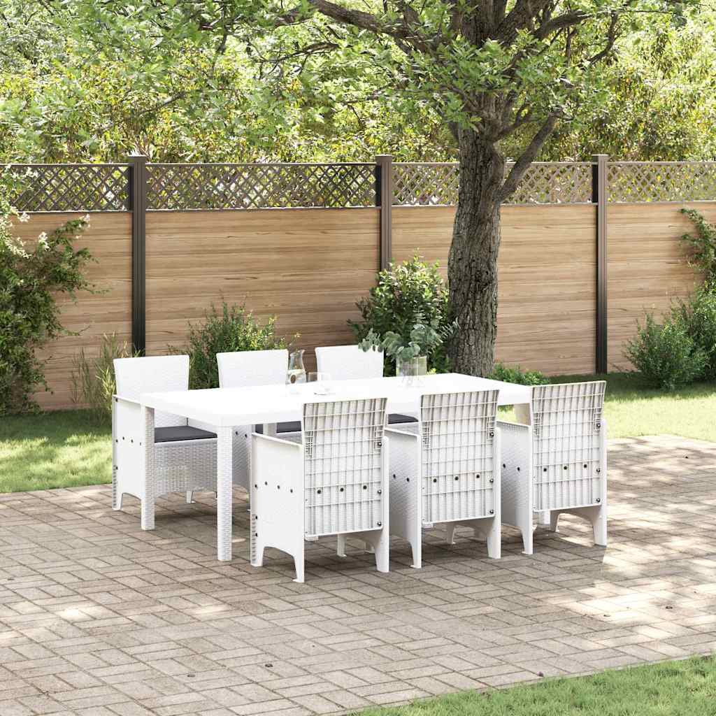 Garten Essgruppe 7 pcs Weiß Polypropylen