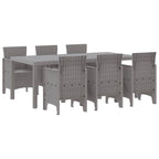 Garten Essgruppe 7 pcs Hellgrau Polypropylen