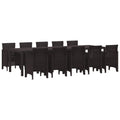 Garten Essgruppe mit Kissen 11 pcs Braun Rattan