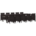 Garten Essgruppe mit Kissen 11 pcs Braun und Taupe Poly Rattan