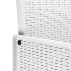Garten Essgruppe 11 pcs Weiß und Taupe Kunststoff-Rattan