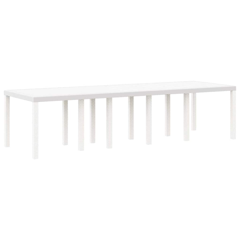 Garten Essgruppe 11 pcs Weiß Poly Rattan und Aluminium