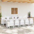 Garten Essgruppe mit Kissen 11 pcs Weiß Poly-Rattan und Stahl