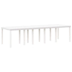 Garten Essgruppe mit Kissen 11 pcs Weiß Poly-Rattan und Stahl