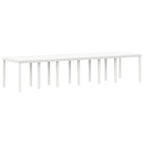Garten Essgruppe 13 pcs Weiß Polt Rattan