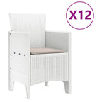 Garten Essgruppe 13 pcs Weiß Polt Rattan