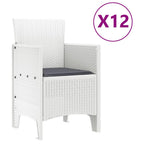 Garten Essgruppe 13 pcs Weiß Polt Rattan