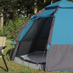Schnellmontagezelt mit Regenhaube für 4 Personen mit Dach Blau