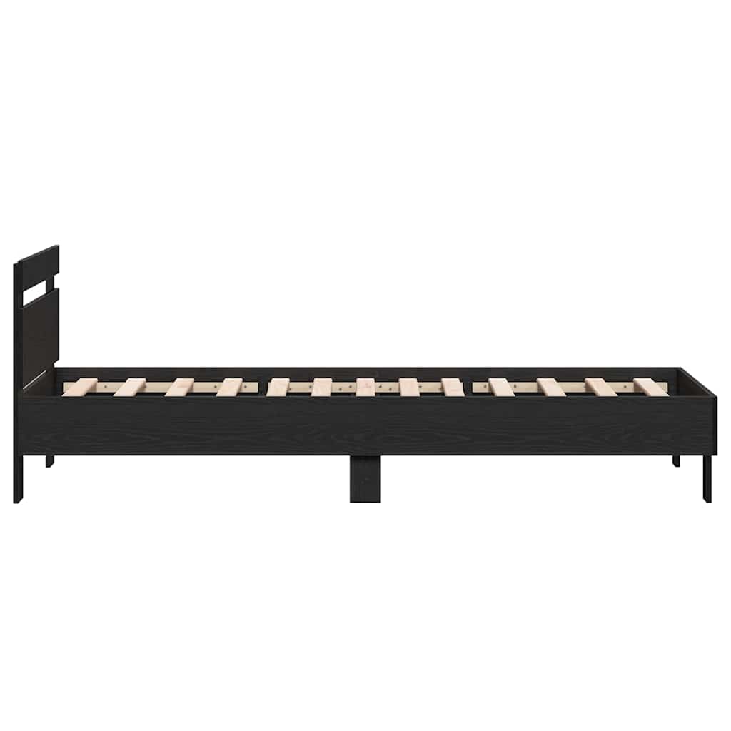 Bettrahmen Schwarz Eichen-Optik 203 x 95 x 70 cm Holzwerkstoff