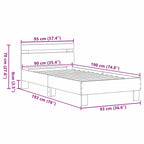 Bettrahmen Altholz 193 x 95 x 88 cm Holzwerkstoff